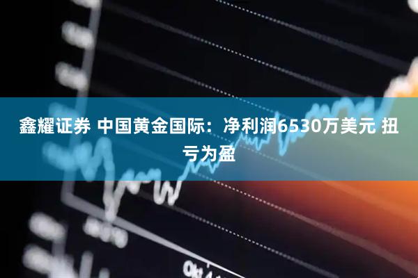 鑫耀证券 中国黄金国际：净利润6530万美元 扭亏为盈